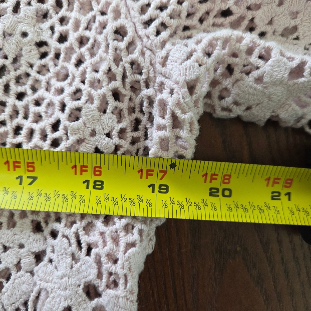 Pink Crochet Knit‎ Shrug Bohemian Cottagecore style Rabbit Rabbit Rabbit XL - Picture 9 of 11